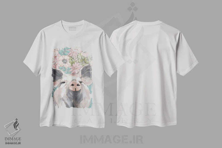 تیشرت سفید طرح دار – تیشرت حیوانات ,پاتریس خوک اثر میشل نورمن immage.ir
