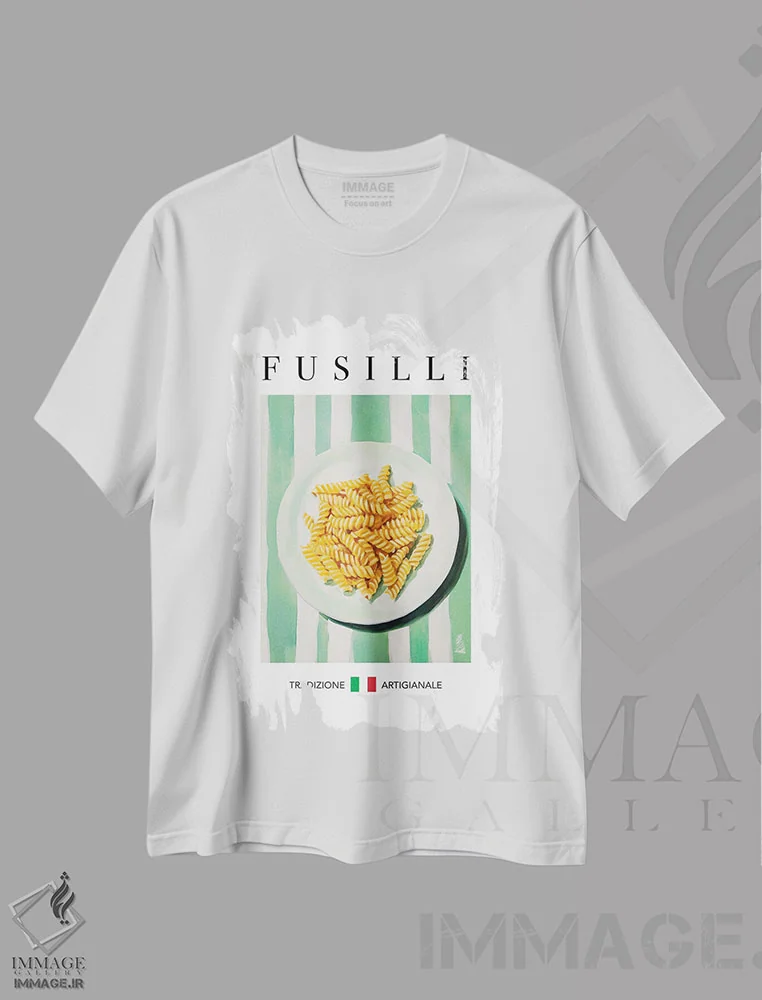 تیشرت سفید طرح دار – تیشرت هنری ,فوزیلی اثر آندریاس ماگنوسون immage.ir