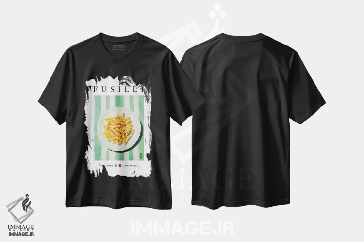 تیشرت مشکی طرح دار – تیشرت هنری ,فوزیلی اثر آندریاس ماگنوسون فروشگاه ایماژ