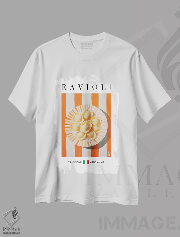 تیشرت سفید طرح دار – تیشرت هنری ,راویولی اثر آندریاس ماگنوسون immage.ir