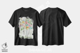 تیشرت مشکی طرح دار – تیشرت هنری ,گل های خوش آمدگویی اثر مالی بی. فروشگاه ایماژ