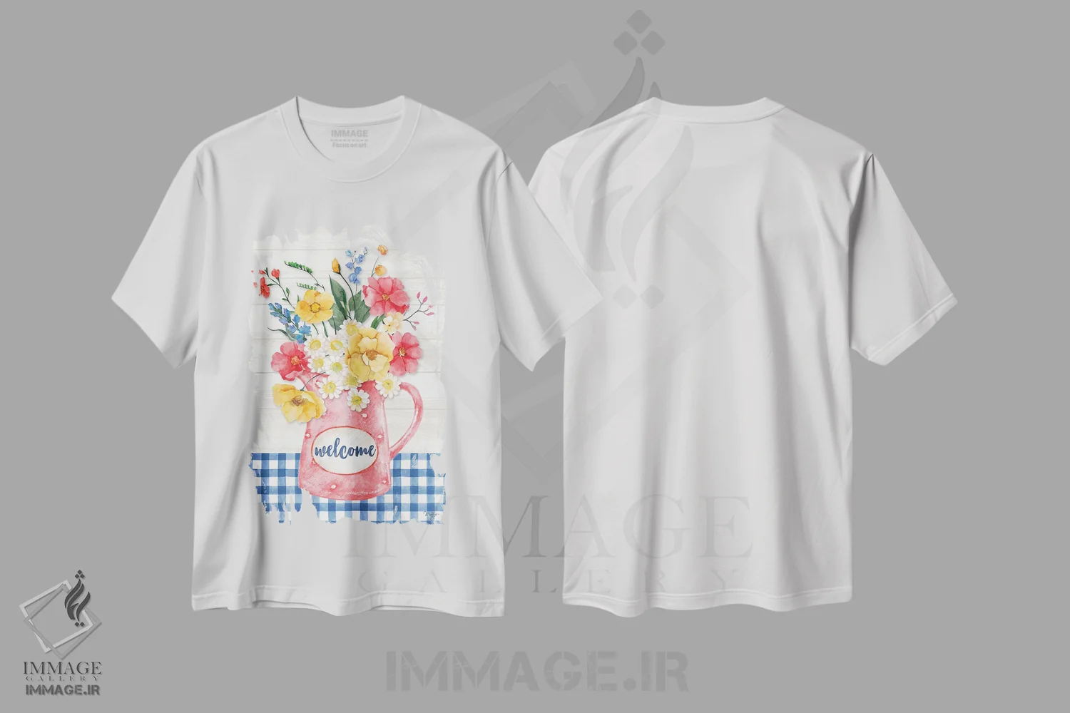 تیشرت سفید طرح دار – تیشرت گلدار ,پارچ گلدار آمریکایی اثر مالی بی. immage.ir