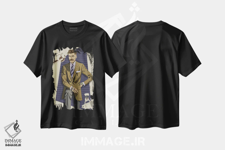 تیشرت مشکی طرح دار – تیشرت مدرن مردانه ,خطرناک و شیک پوش اثر فایو بای فایو کالکتیو immage.ir