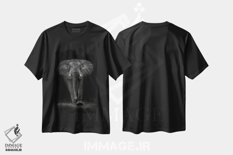 تیشرت مشکی طرح دار – تیشرت طبیعت ,گاو ناحیه نگورونگورو اثر ماریو مورنو فروشگاه ایماژ