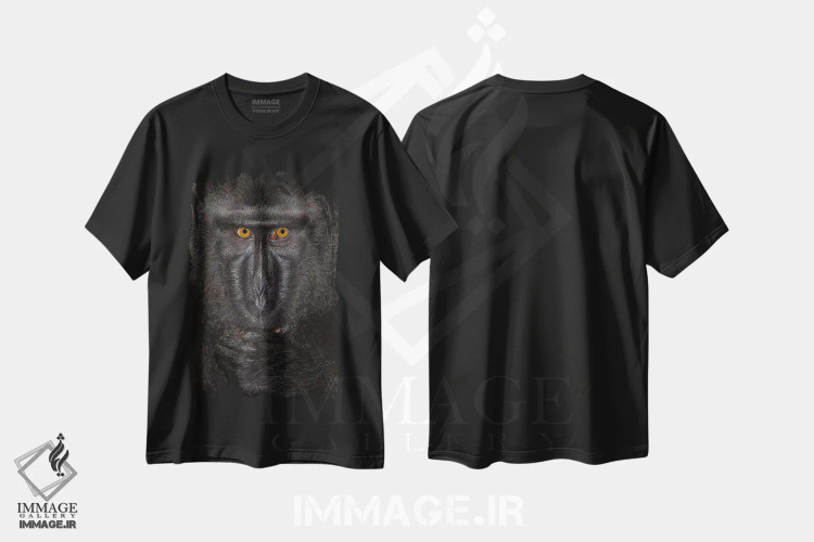 تیشرت مشکی طرح دار – تیشرت طبیعت ,ماکاک تاج دار سیاه آلفا کلوزآپ سولاوسی اثر موگنس تروله immage.ir