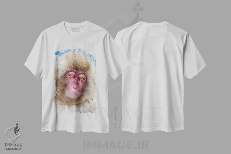 تیشرت سفید طرح دار – تیشرت طبیعت ,پرتره نوجوان میمون برفی اثر موگنس تروله فروشگاه ایماژ