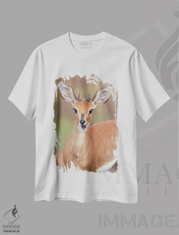 تیشرت سفید طرح دار – تیشرت طبیعت ,استین باک اثر موگنس تروله فروشگاه ایماژ