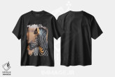 تیشرت مشکی طرح دار – تیشرت طبیعت ,گورخر نر در نور غروب اثر موگنس تروله فروشگاه ایماژ