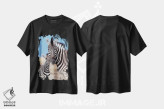 تیشرت مشکی طرح دار – تیشرت طبیعت ,مادر و کره گورخر اثر موگنس تروله immage.ir