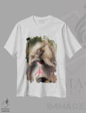 تیشرت سفید طرح دار – تیشرت حیوانات ,گِلادا نر سرگروه با قلب خونی اثر موگنس تروله immage.ir
