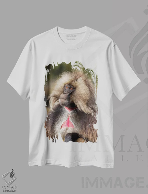 تیشرت سفید طرح دار – تیشرت حیوانات ,گِلادا نر سرگروه با قلب خونی اثر موگنس تروله immage.ir