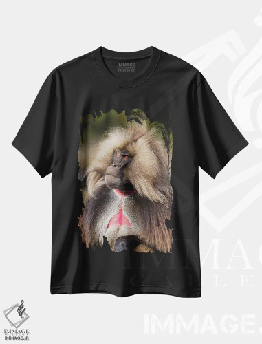 تیشرت مشکی طرح دار – تیشرت حیوانات ,گِلادا نر سرگروه با قلب خونی اثر موگنس تروله فروشگاه ایماژ