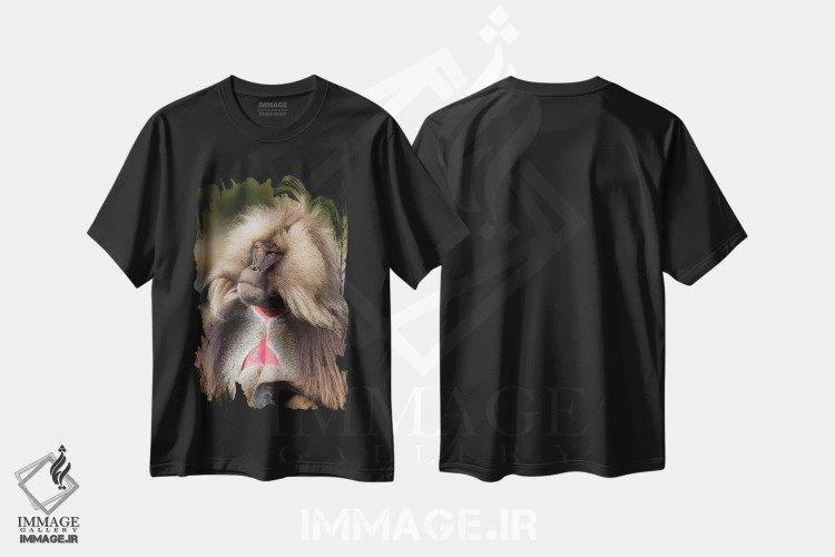 تیشرت مشکی طرح دار – تیشرت حیوانات ,گِلادا نر سرگروه با قلب خونی اثر موگنس تروله فروشگاه ایماژ