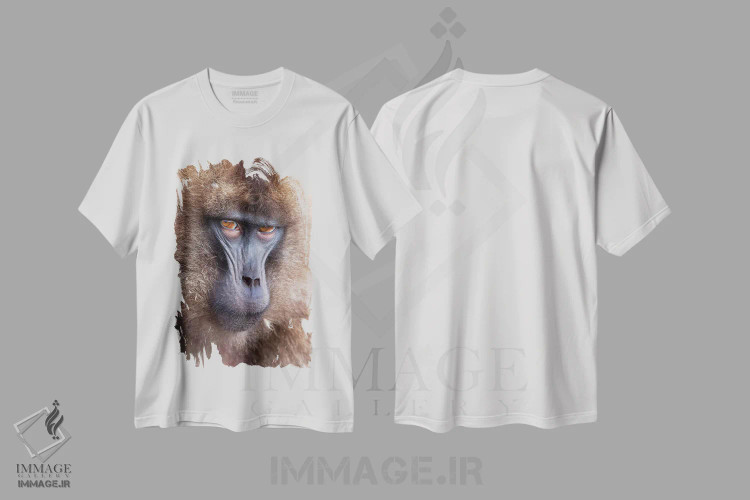 تیشرت سفید طرح دار – تیشرت طبیعت ,اخم گِلادای ماده اتیوپی اثر موگنس تروله فروشگاه ایماژ