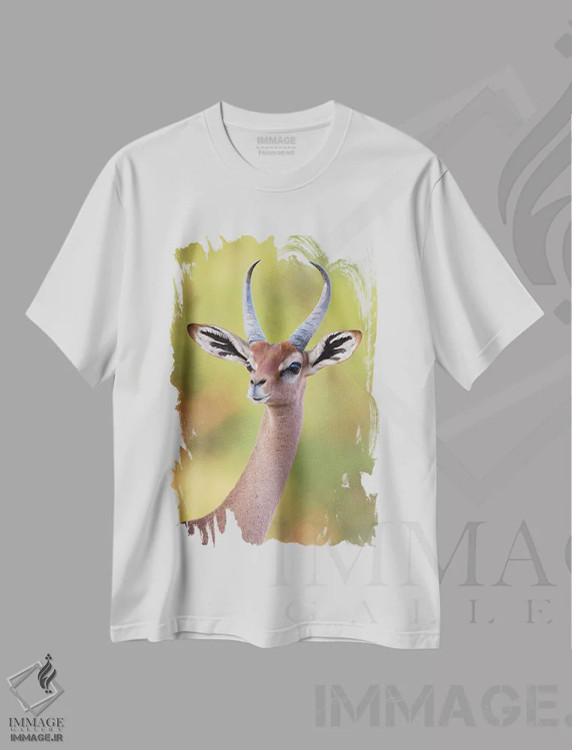 تیشرت سفید طرح دار – تیشرت طبیعت ,پرتره جرنوک نر کنیا اثر موگنس تروله immage.ir