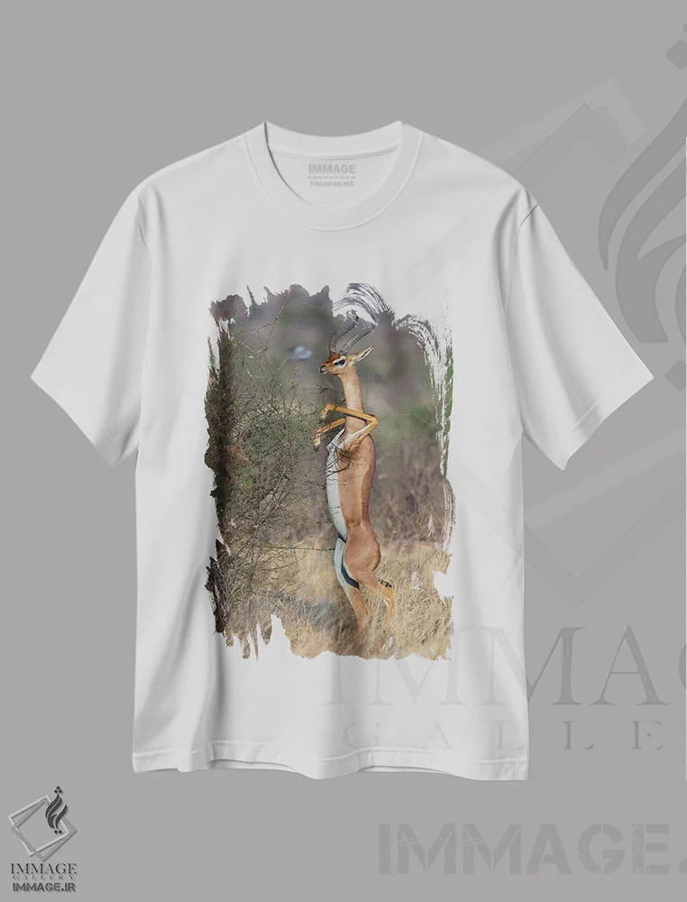 تیشرت سفید طرح دار – تیشرت عکاسی ,جرنوک رقصنده اثر موگنس تروله فروشگاه ایماژ
