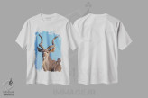 تیشرت سفید طرح دار – تیشرت حیوانات ,پرتره کودو ائوشا اثر موگنس تروله فروشگاه ایماژ
