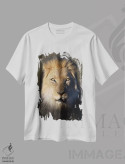 تیشرت سفید طرح دار – تیشرت حیوانات ,شیر با یال سیاه اثر موگنس تروله immage.ir
