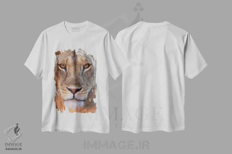 تیشرت سفید طرح دار – تیشرت عکاسی ,شیر ماده تماس چشمی کنیا اثر موگنس تروله immage.ir