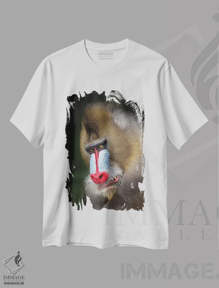 تیشرت سفید طرح دار – تیشرت گرافیکی ,غرش مندرل اثر موگنس تروله immage.ir