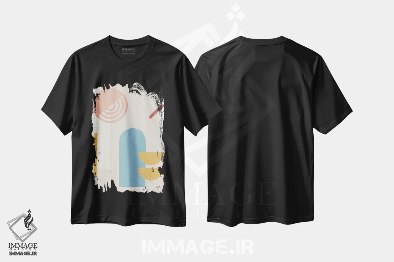 تیشرت مشکی طرح دار – تیشرت هنری ,آرامش خوش فرم اثر موایرا هرشی فروشگاه ایماژ