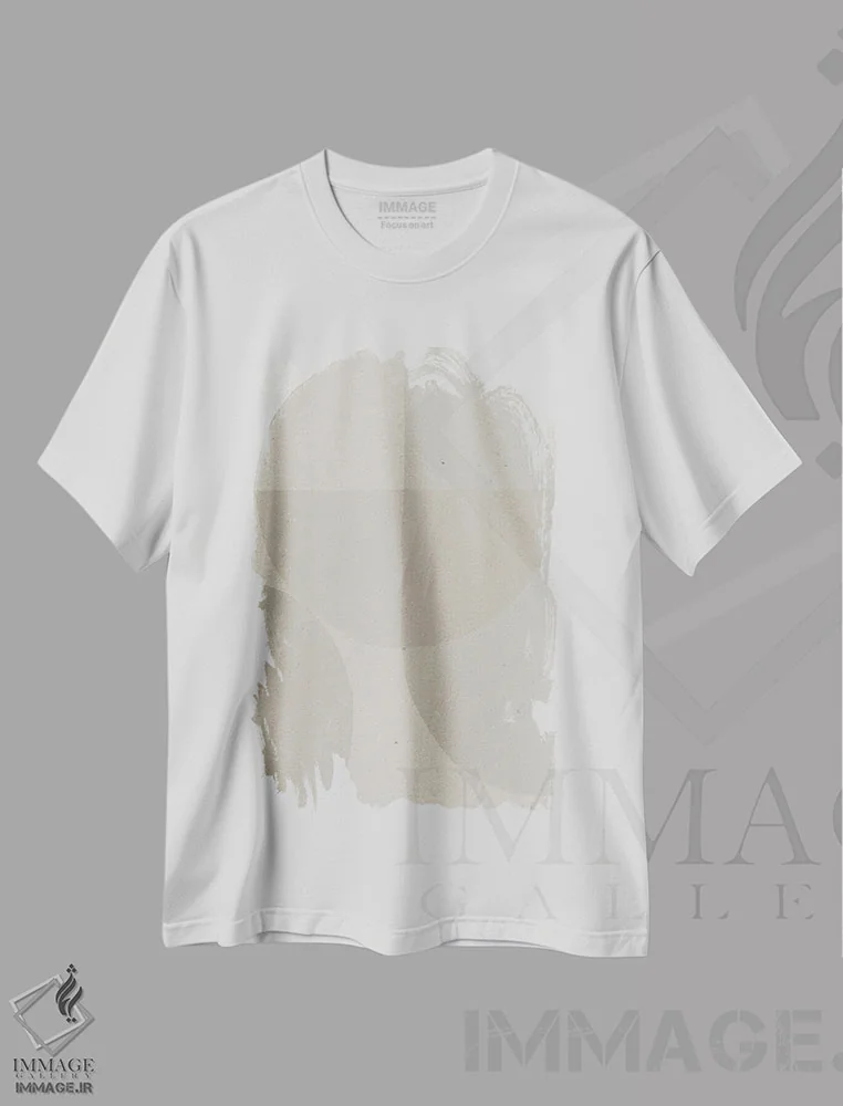 تیشرت سفید طرح دار – تیشرت هندسی ,باران ملایم اثر موایرا هرشی immage.ir