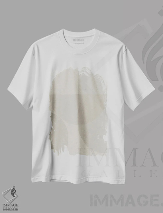 تیشرت سفید طرح دار – تیشرت هندسی ,باران ملایم اثر موایرا هرشی immage.ir