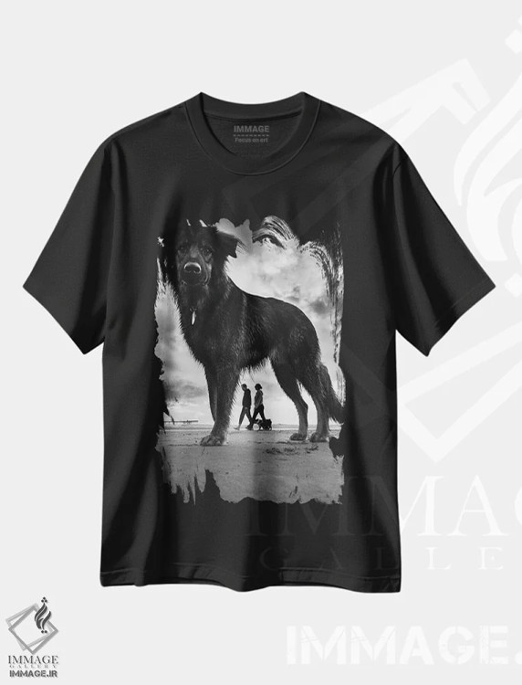 تیشرت مشکی طرح دار – تیشرت حیوانات ,سگ ها شماره اثر موایسس لوی immage.ir