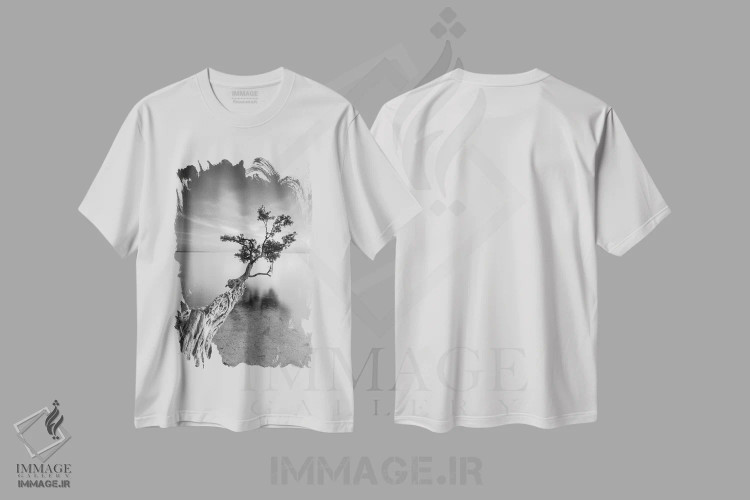 تیشرت سفید طرح دار – تیشرت طبیعت ,درخت آب پنج اثر موایسس لوی immage.ir