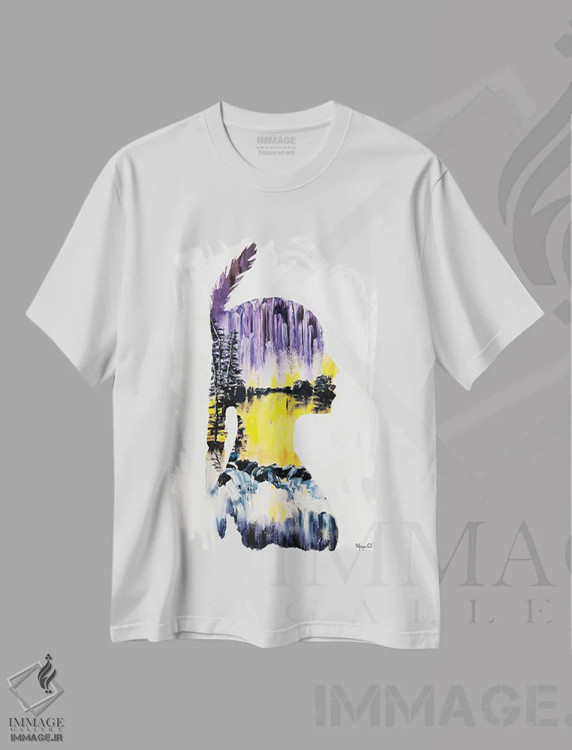 تیشرت سفید طرح دار – تیشرت هنری ,انعکاس ها اثر مورگان اورتون immage.ir