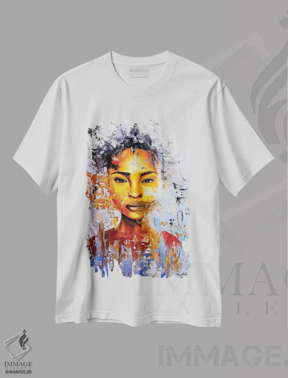 تیشرت سفید طرح دار – تیشرت هنری زنانه ,پدیدار شدن اثر مورگان اورتون immage.ir