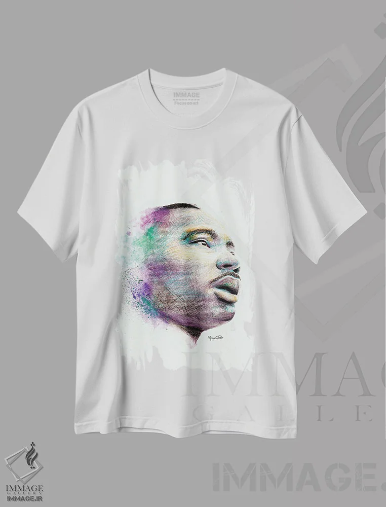 تیشرت سفید طرح دار – تیشرت پرتره تاریخی ,شاه اثر مورگان اورتون فروشگاه ایماژ