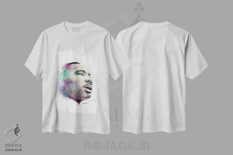 تیشرت سفید طرح دار – تیشرت پرتره تاریخی ,شاه اثر مورگان اورتون فروشگاه ایماژ