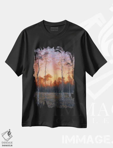 تیشرت مشکی طرح دار – تیشرت طبیعت ,جایگاه مقدس اثر مایکل اورویک فروشگاه ایماژ