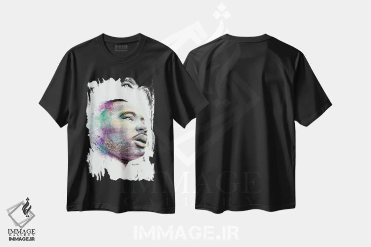 تیشرت مشکی طرح دار – تیشرت پرتره تاریخی ,شاه اثر مورگان اورتون immage.ir