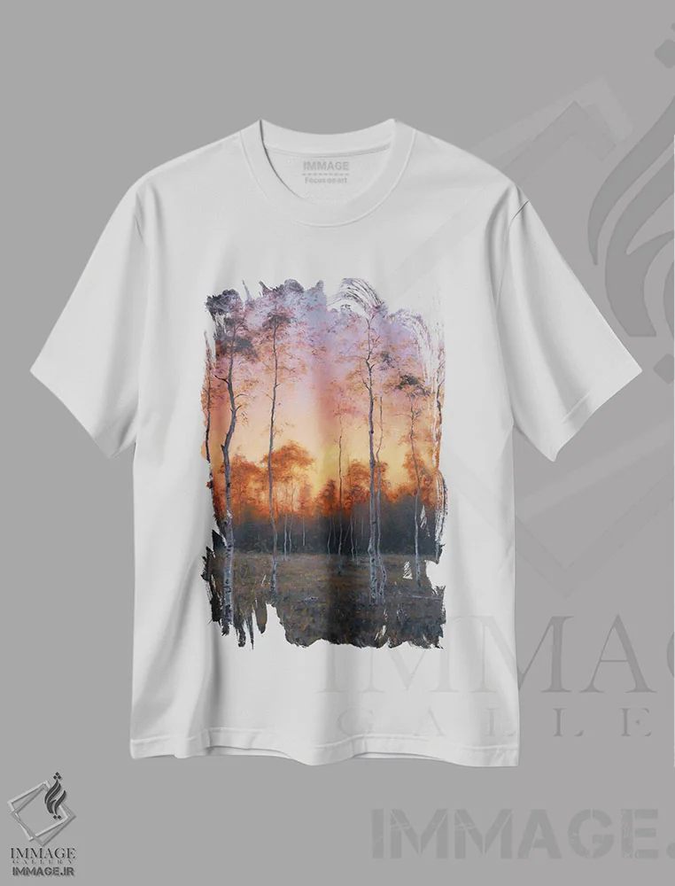 تیشرت سفید طرح دار – تیشرت طبیعت ,جایگاه مقدس اثر مایکل اورویک immage.ir