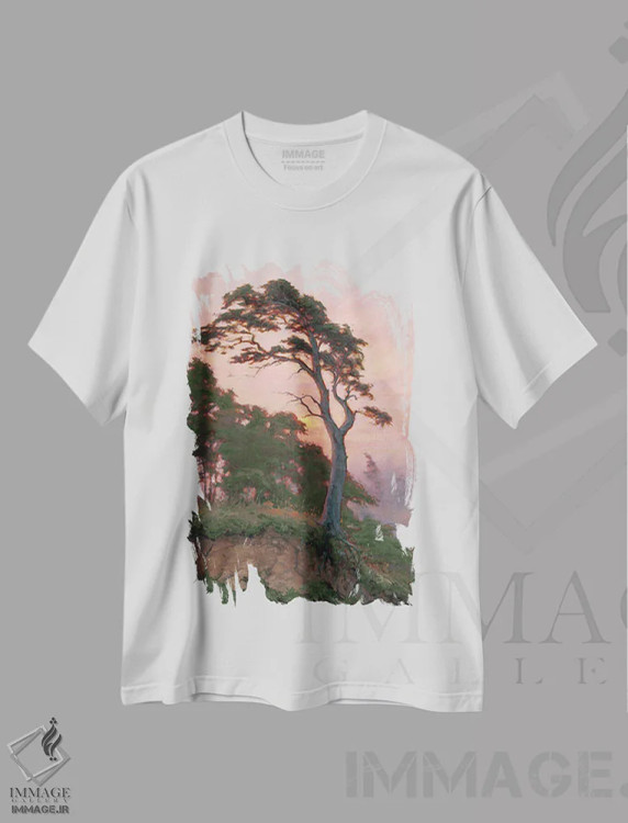 تیشرت سفید طرح دار – تیشرت طبیعت کوهستانی ,تحمل کن اثر مایکل اورویک immage.ir