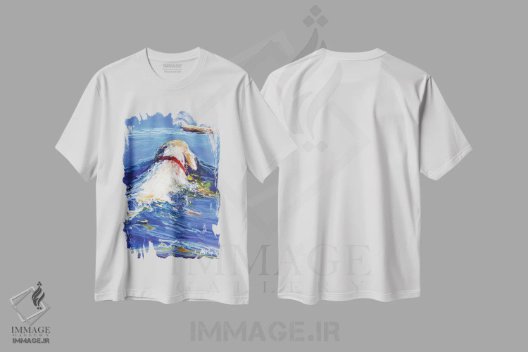 تیشرت سفید طرح دار – تیشرت طبیعت ,چوب شناور اثر مولی اِی. پول immage.ir