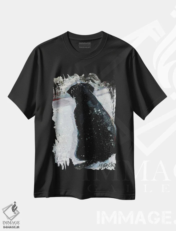 تیشرت مشکی طرح دار – تیشرت حیوانات ,مه سفید اثر مولی اِی. پول immage.ir