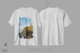 تیشرت سفید طرح دار – تیشرت منظره ,صخره های تماشایی موهر و برج اوبراین اثر مریلین پارور immage.ir