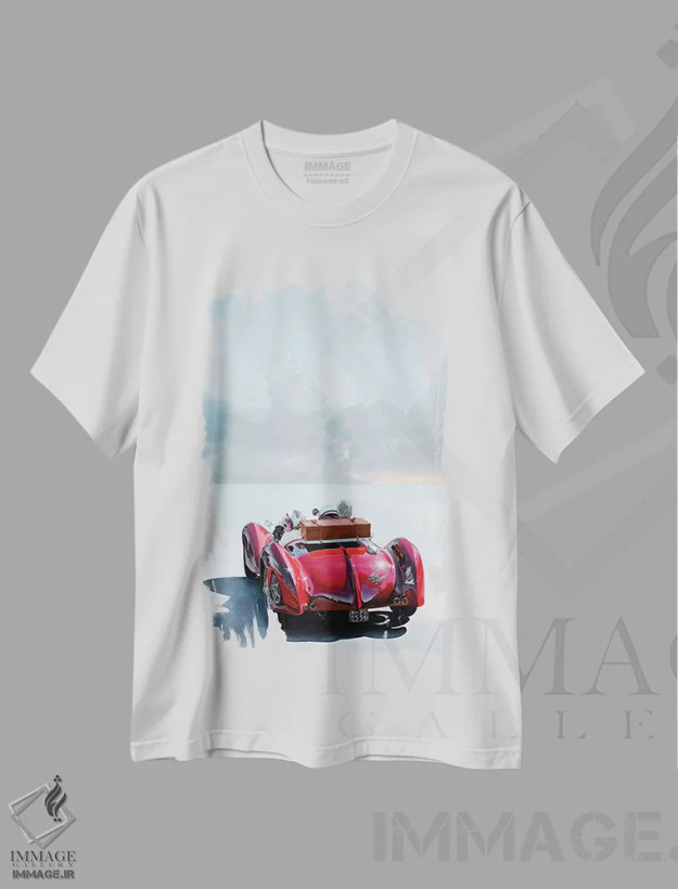 تیشرت سفید طرح دار – تیشرت وینتیج ,افق اثر مارچلو پتیشی فروشگاه ایماژ