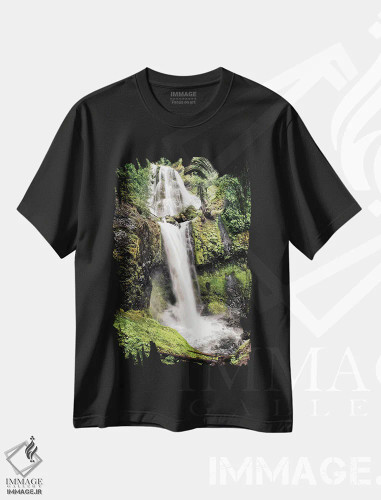 تیشرت مشکی طرح دار – تیشرت طبیعت ,آبشار اثر عکاسی ام اسکات فروشگاه ایماژ