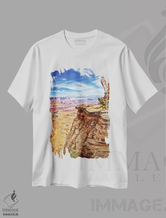 تیشرت سفید طرح دار – تیشرت طبیعت ,صخره قرمز موآب اثر عکاسی ام اسکات immage.ir