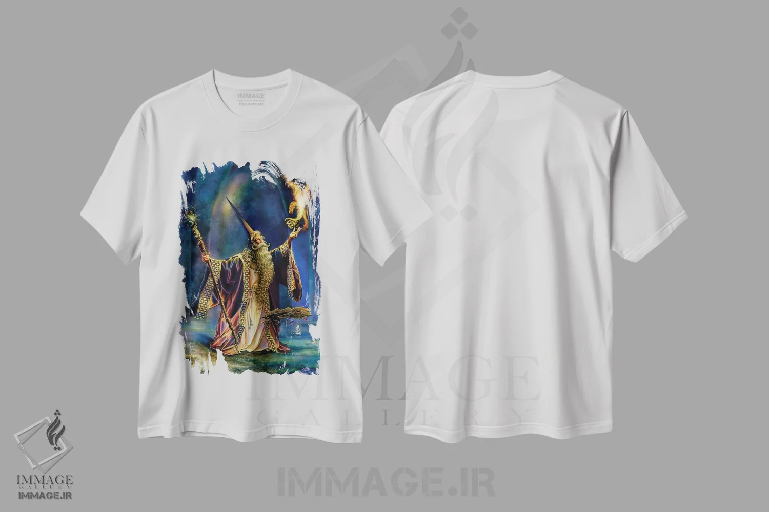تیشرت سفید طرح دار – تیشرت فانتزی ,جادوگر اثر مایلز پینکنی immage.ir