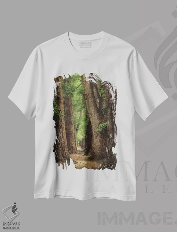 تیشرت سفید طرح دار – تیشرت طبیعت گردی ,جاده ها برای سفر ساخته شده اند اثر مارتین پودت immage.ir