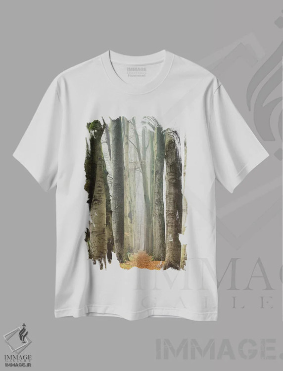 تیشرت سفید طرح دار – تیشرت طبیعت ,کوچه باریک در هلند اثر مارتین پودت immage.ir