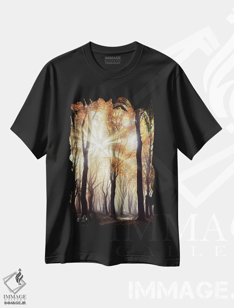 تیشرت مشکی طرح دار – تیشرت طبیعت ,انفجار اثر مارتین پودت immage.ir