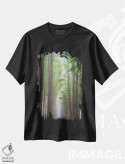 تیشرت مشکی طرح دار – تیشرت منظره ,جاده مه آلود اثر مارتین پودت فروشگاه ایماژ