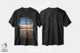 تیشرت مشکی طرح دار – تیشرت منظره ,غروب آرام اثر مارتین پودت immage.ir