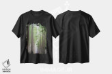 تیشرت مشکی طرح دار – تیشرت منظره ,جاده مه آلود اثر مارتین پودت فروشگاه ایماژ